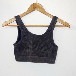 PINK Victoria's Secret textured ribbed gray light support bralette